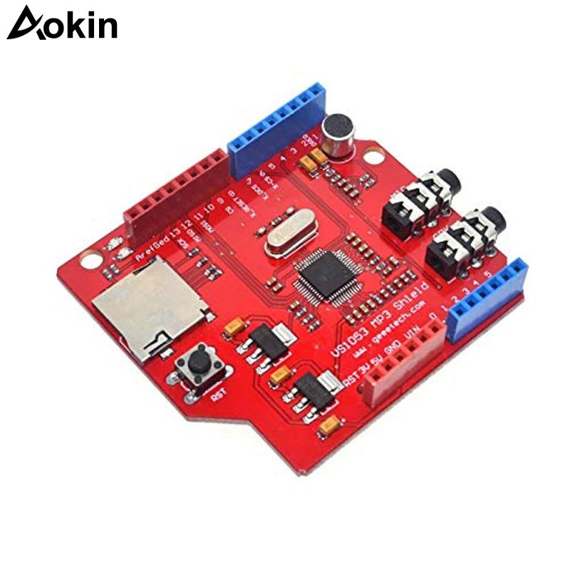 

VS1053 VS1053B Stereo Audio MP3 Shield Record Decode Development Board Module With TF Card Slot For Arduino UNO R3