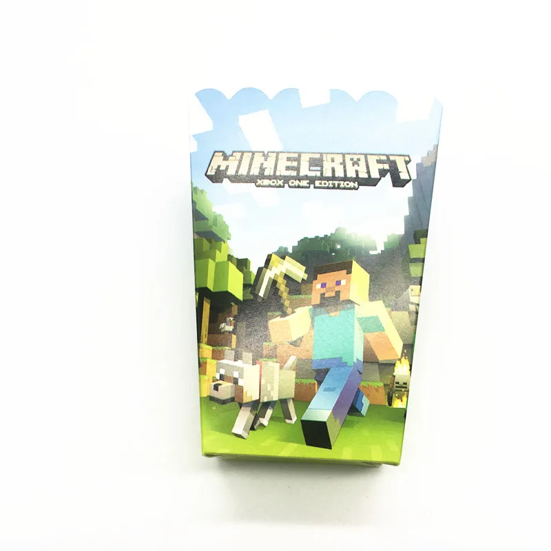 

6pcs/pack Minecraft theme popcorn boxes Minecraft printed popcorn boxes Minecraft party decorations baby shower party supplies