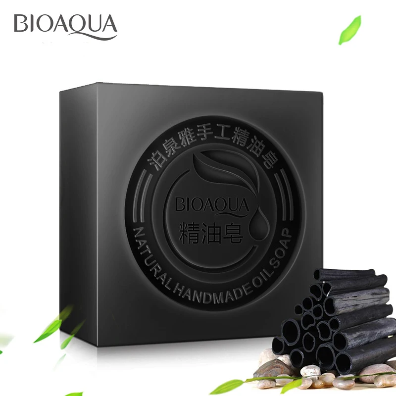 BIOAQUA из черного бамбукового угля Essential Масло и мыло ручной работы отбеливание акне мыло масло для глубокого очищения-контроль уход за лицом