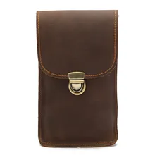 Поясная Сумка для мальчика, сумка из натуральной кожи Повседневное Винтаж Для мужчин с небольшими карманами из коровьей кожи чехол для мобильного телефона H30