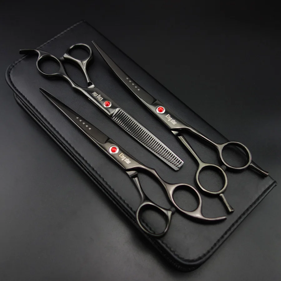 Professional Pet grooming Scissors 7 " Straight+6.5" Thinning+7" Curved