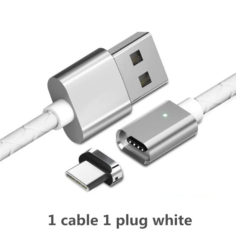 Магнитный зарядный usb-кабель, быстрая зарядка, для iphone 8 Plus, USB зарядное устройство для samsung S9 Plus, Xiaomi redmi note 7, быстрая зарядка телефона - Цвет: white