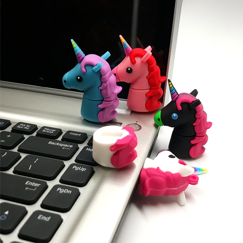 Мультфильм Единорог USB флеш накопители свинья ручка накопитель 4 ГБ 8 16 32 64 с OTG