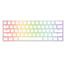 RK RK61 Механическая игровая белая Беспроводная клавиатура Bluetooth 60% Клавиатуры 61 клавиши RGB подсветка синий коричневый красный переключатель