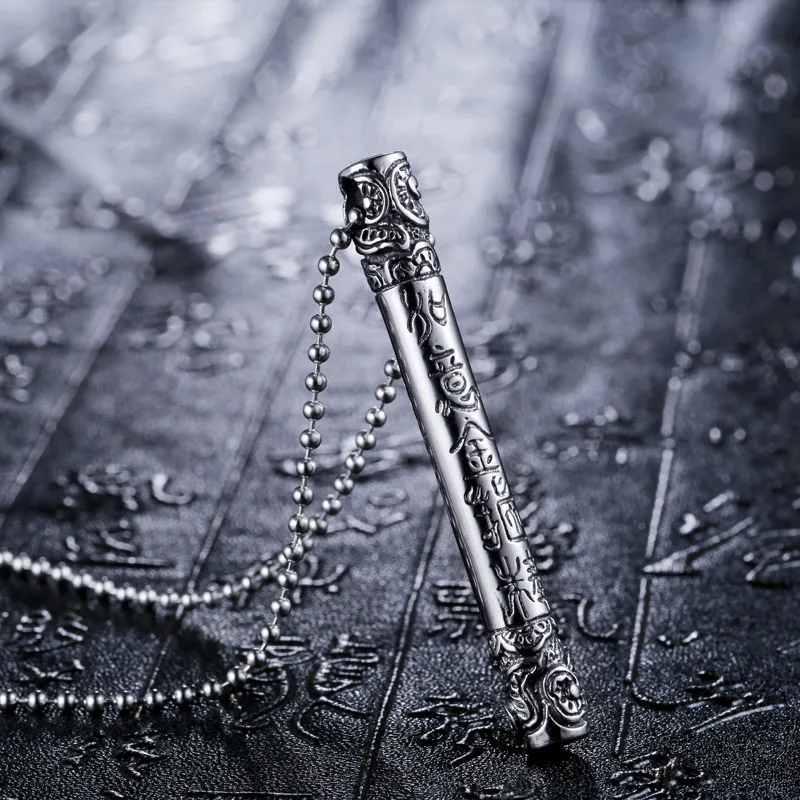 

China Wind Carved Retro Male Stick Pendant Personality Temperament for Gifts Necklace