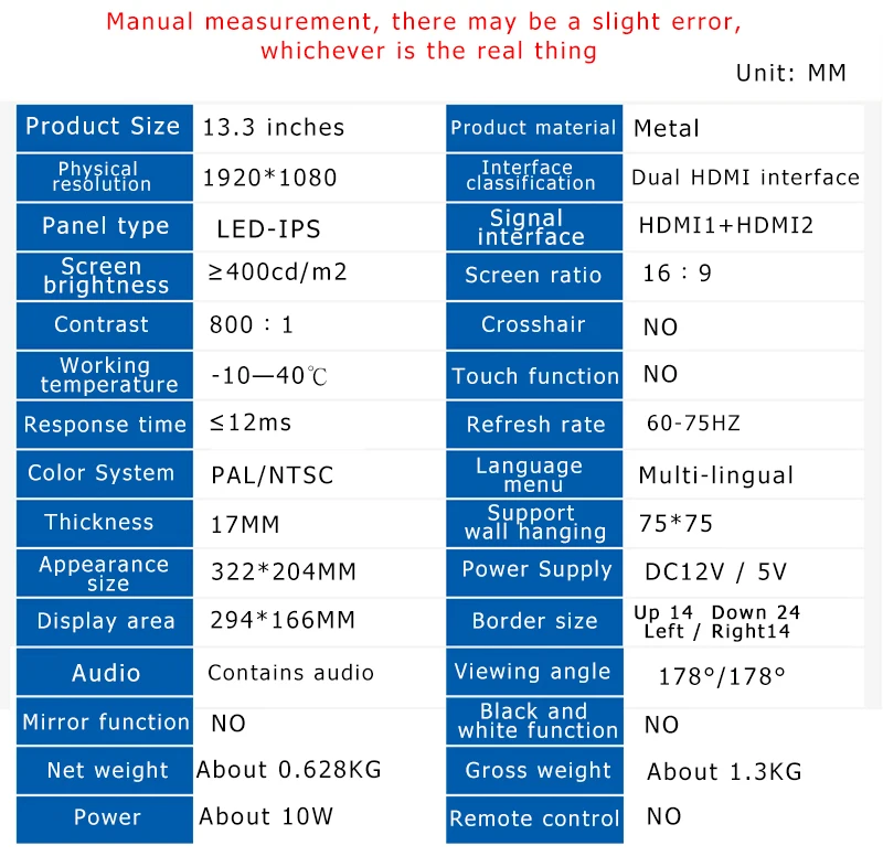 11,6/13,3 дюймов PS4 портативный HD дисплей ультратонкий двойной HDMI дисплей компьютерная игровая консоль экран расширения