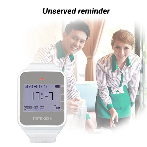 RETEKESS Беспроводная система вызова официанта обслуживание клиентов для ресторана 1 белый часы приемник+ 10 Кнопка вызова беспроводные пейджеры