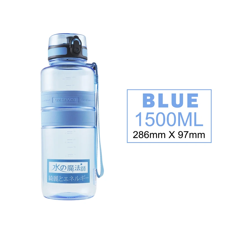 Бутылку Воды Uzspce Уход Маг Кубок Motion На Открытом Воздухе Чайник Путешествия Портативный 1500 мл Экологичный Tritan(bpa бесплатно - Цвет: Blue gift
