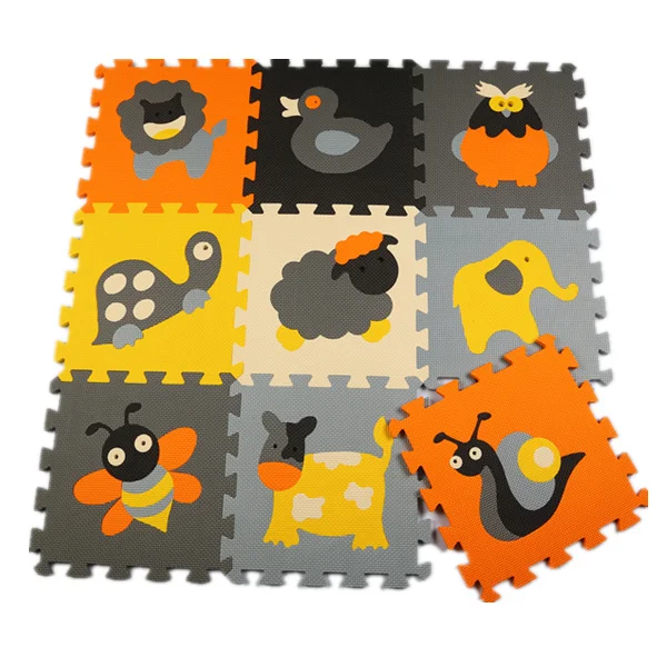 Meiqiku 9pcs set baby play EVA foam puzzle mat Cartoon EVA foam pad Interlocking Mats for