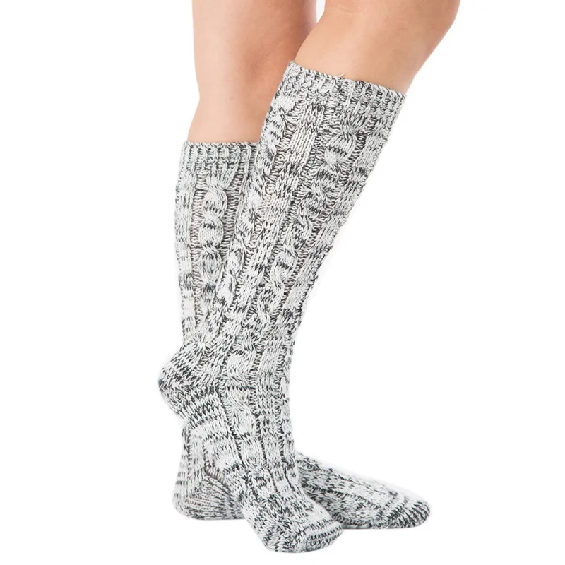 1 пара, Рождественские Длинные носки без пятки, женские и мужские трикотажные эластичные теплые однотонные Праздничные Носки - Цвет: WB