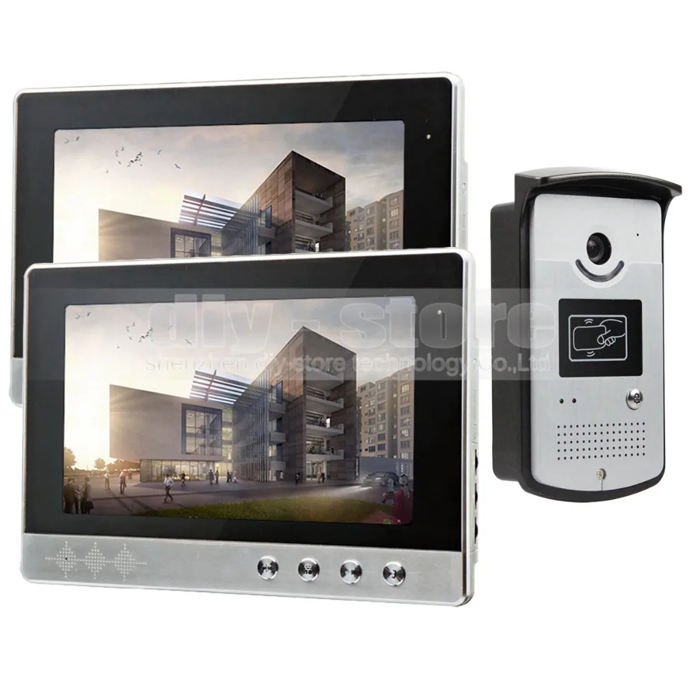 DIYSECUR 10 inch Video font b Door b font Phone Doorbell Home Security Intercom System RFID