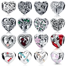 100% Authentic 925 Sterling Silver Heart Shape Charm Beads Fit Brand Charm Bracelet DIY Original Silver Jewelry 100% Authentic 925 Sterling Silver Heart Shape Charm Beads Fit Brand Charm Bracelet DIY Original Silver Jewelry