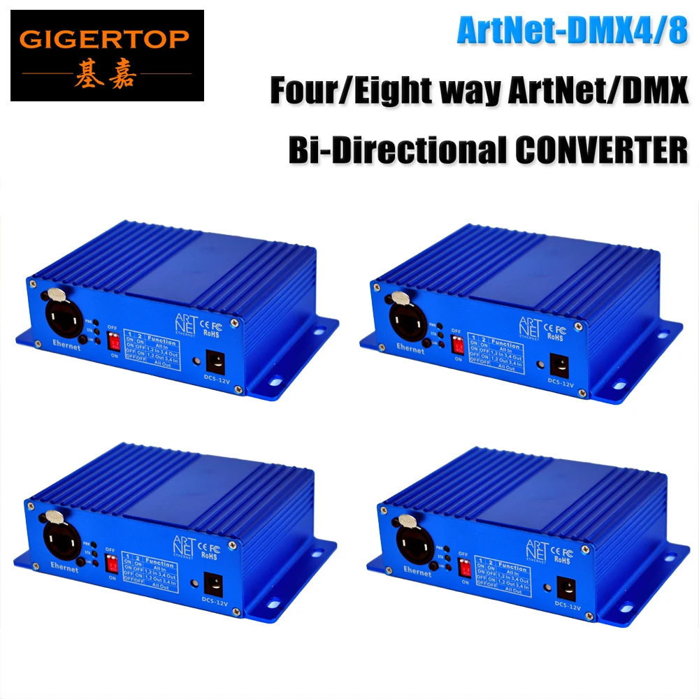 

Fast Shipping 4x Ethernet DMX Converter Stage Light Controller RJ45 Network Interface / Standard DMX512 Output Two Control Mode