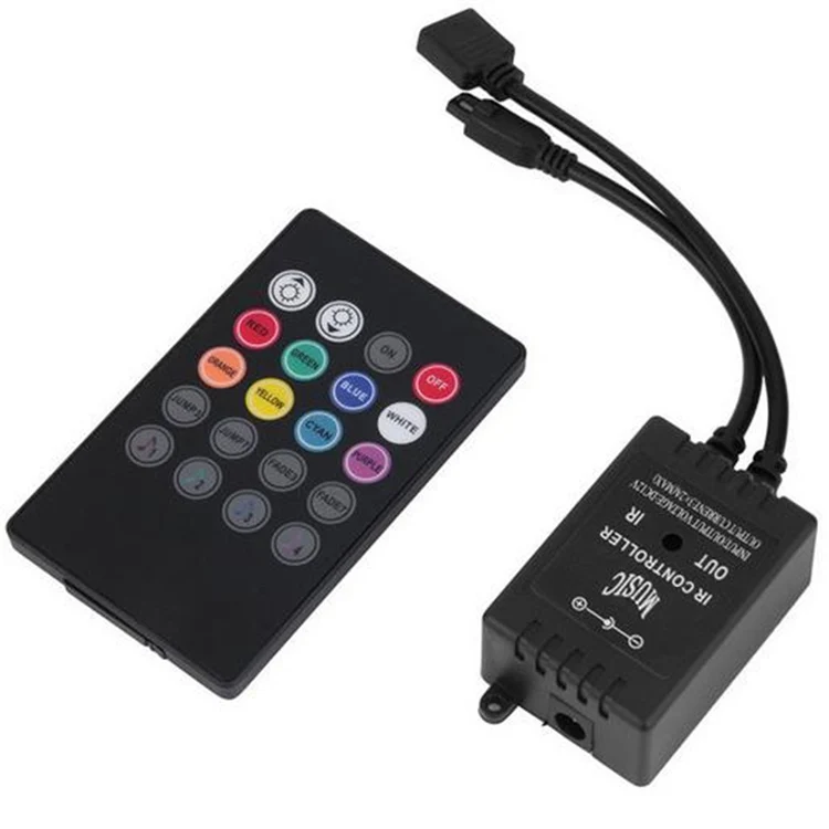 LED WIFI Controller RGB Controler 24Key IR RF Remote Control 5Key 18A RGB Music Sound Light Controller For RGB LED Strip