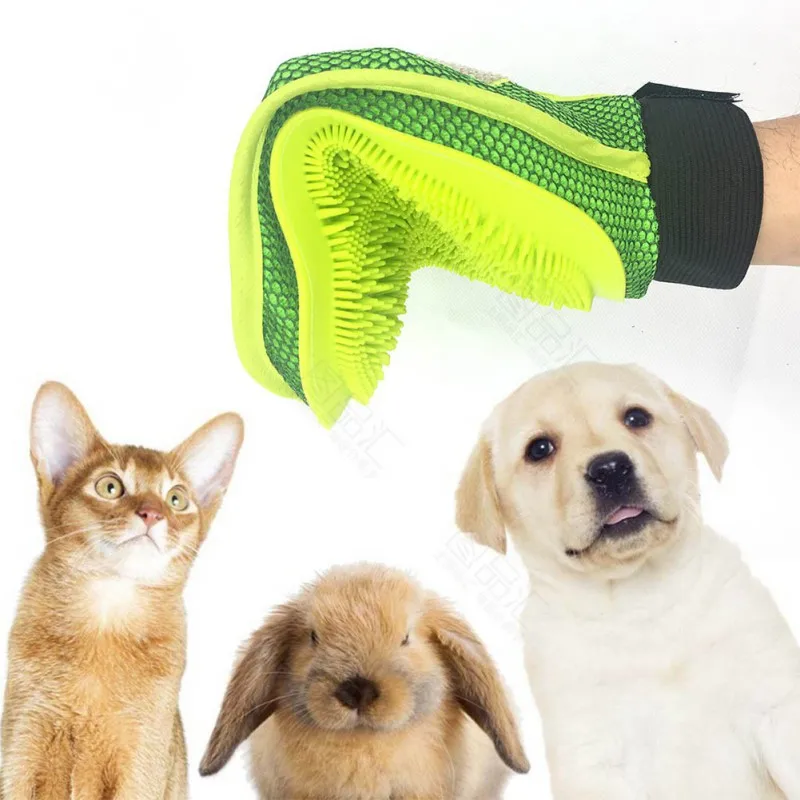 Силиконовые Pet уход за собакой перчатка-щетка перчатки Deshedding нежный эффективный Ванная для собак кошка тематические товары про рептилий и земноводных