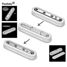 4LED Беспроводной Пир Auto Motion Сенсор свет Интеллектуальный Портативный Инфракрасный Индукционная ночные огни лампа шкаф Батарея