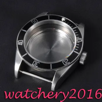 

41mm Corgeut sapphire glass High quality hardened Stainless steel case fit eta 2836 8215 8205 movement Watch case