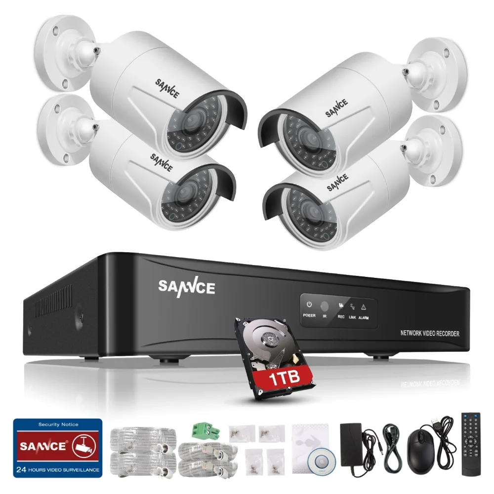 bilder für Sannce hd 960 p poe 4 stücke 1.3mp ip netzwerk home security kamera CCTV System 4CH HDMI NVR E-mail Alarm Überwachungssets 1 TB HDD bilder für Sannce hd 960 p poe 4 stücke 1.3mp ip netzwerk home security kamera CCTV System 4CH HDMI NVR E-mail Alarm Überwachungssets 1 TB HDD