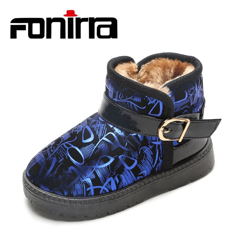 

Fonirra Winter New Children's Snow Boots Girls&Boys Warm Plush Cotton Shoes Outside Casual Shoes Sale Slip On Short Boots 510