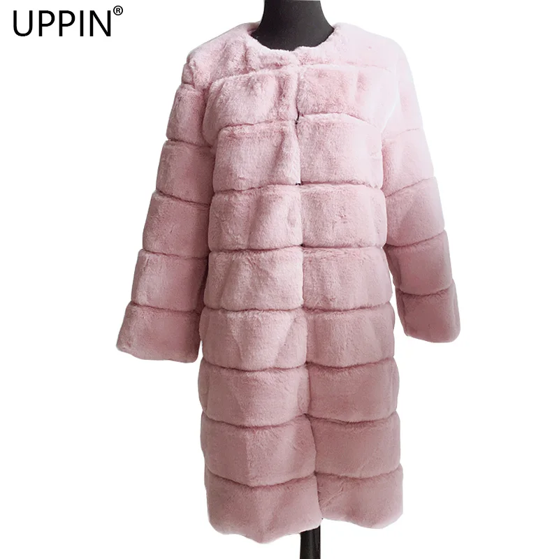 

UPPIN 2018 New Elegant Fur Jacket Women Winter Fashion Faux Fur Coats Long Sleeve Warm Artifical Fur Coats Ladies Big Sizes 3XL
