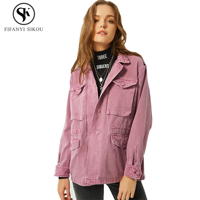 Hiver La Jeans Femmes Base Femme Broderie Harajuku Manteau Veste De Armygreen Casual Mode Lâche Automne pink Camouflage Vestes Denim L376 PdvEdw