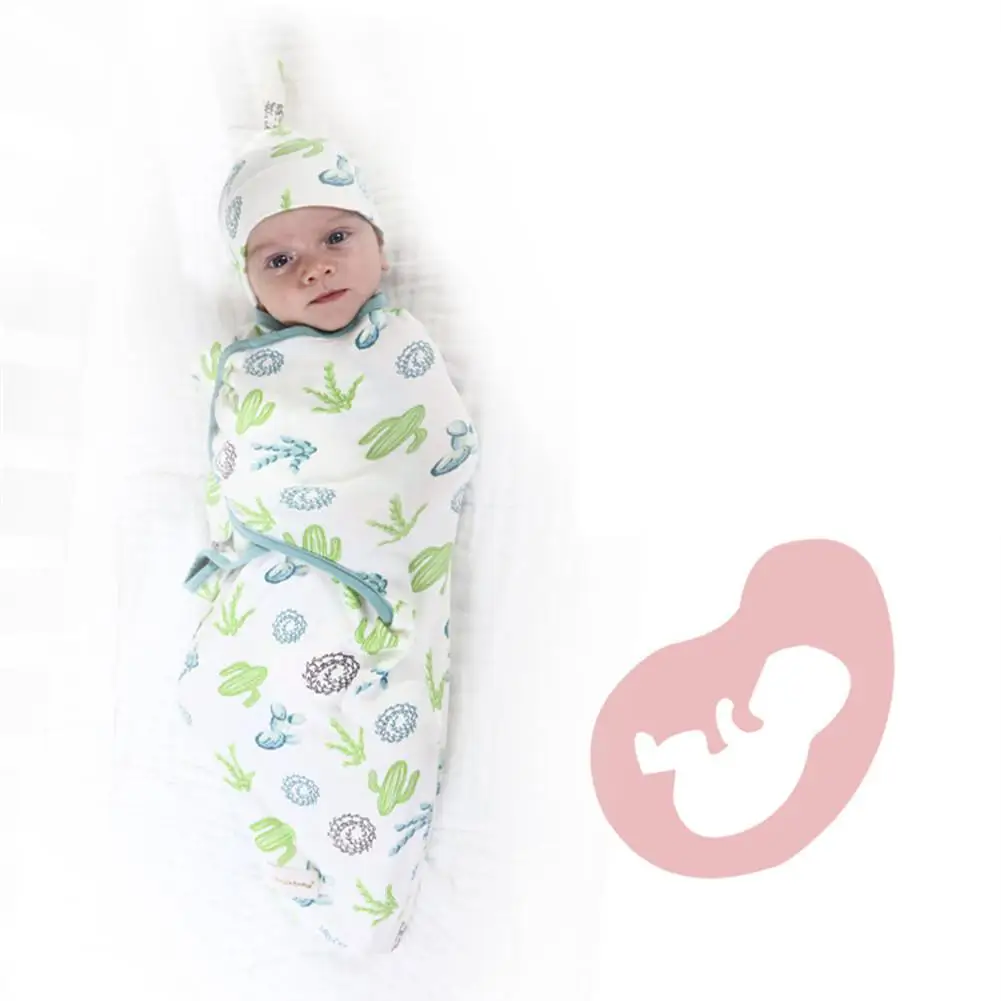 Kidlove 2 шт. детское Хлопковое полотенце детский спальный мешок удерживающее одеяло и шляпа