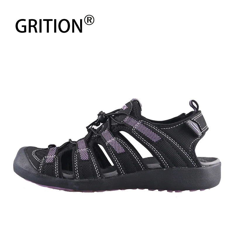 GRITION Women Sandals Summer Beach Outdoor High Quality Non-slip Toecap Female Flat Sport Shoes 2020 Trekking Shoes Big Size 41