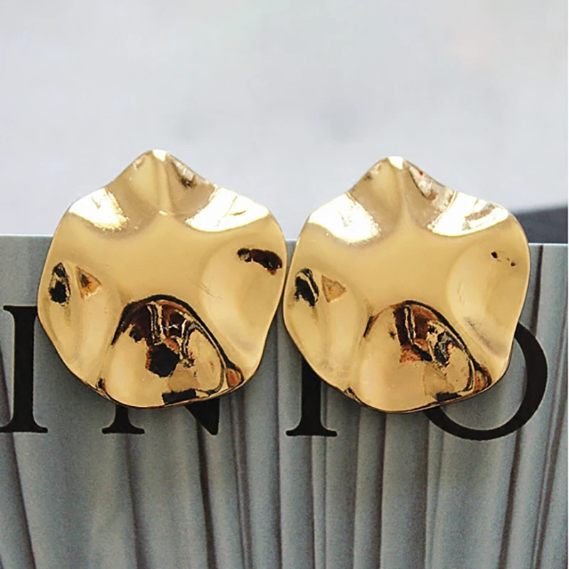 Золотые, серебряные, круглые серьги в виде монет, серьги-гвоздики для женщин, вечерние, в стиле панк, хип-хоп, дизайнерские, подарок, геометрические серьги из сплава Зина