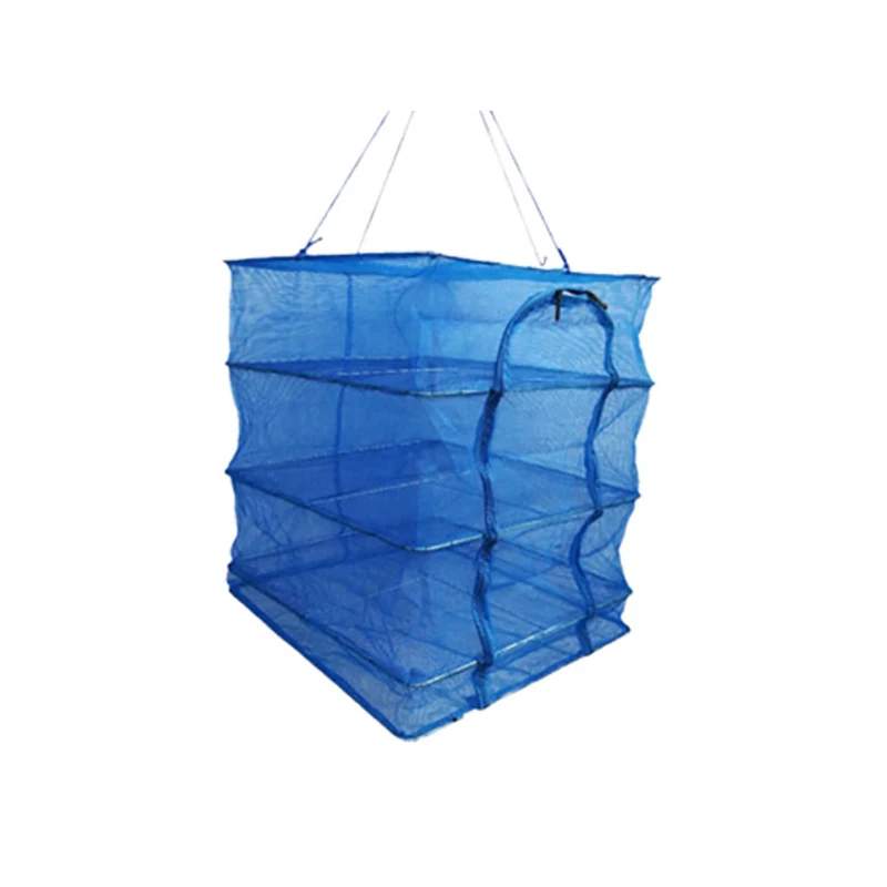 4 Layers Drying Net Fishnet Drying Rack Hanging Vegetable Fish Dishes Dryer Net PE Hanger Fish Net