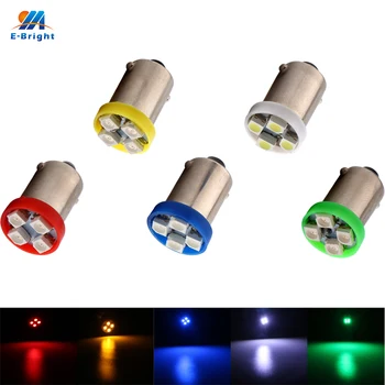 

20X BA9S 1210 4 SMD 4 LED T4W T11 1895 64111 BA9 3528 SMD Car LED light Bulbs Clearance Lights Car Door Lamps 12V DC 5 Colors