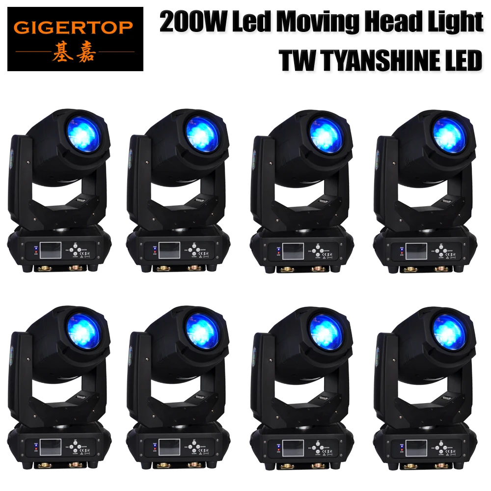 

8 Pack 200W Spot Moving Head Stage Lighting Tyanshine led for DJ Disco Club Party Dance Wedding DJ Show Bands by DMX Controller