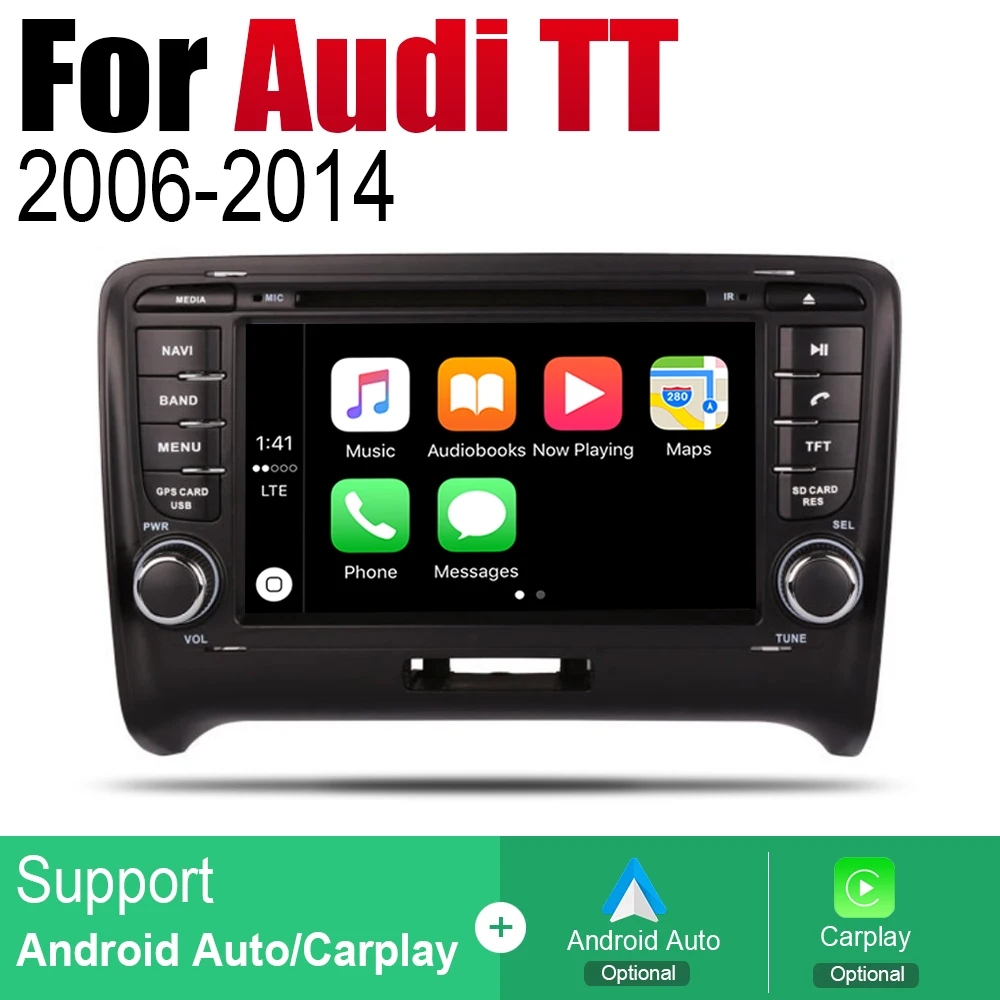 Excellent 2 Din Car Multimedia Player Android Radio For Audi TT 8J 2006~2014 MMI DVD GPS Navi Navigation Map Auto audio bluetooth stereo 3