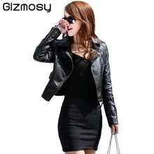 1 Pcs Vintage PU Leather Jacket Women Slim Biker Motorcycle Soft Outwear Faux Leather Zipper Jackets Spring Ladies Coats BN122