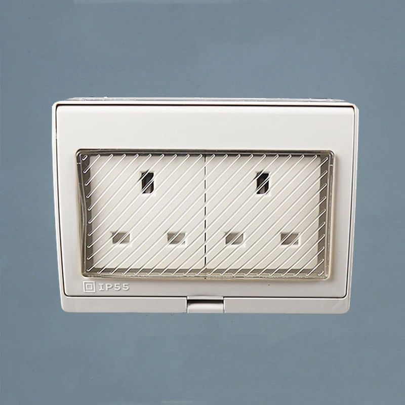 Ip55 Wall Waterproof Dust Proof British Power Socket 250v