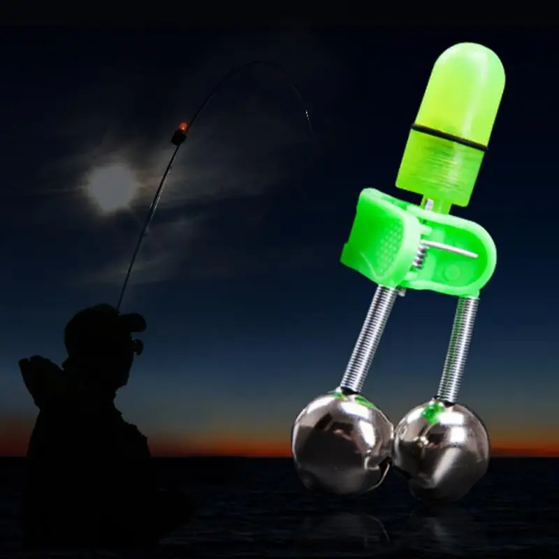 

5PCS LED Fishing Rod Bite Alarm Bells Fishing Rod Red Light Stainless Steel Hard Fish Alerter Fishing Tool