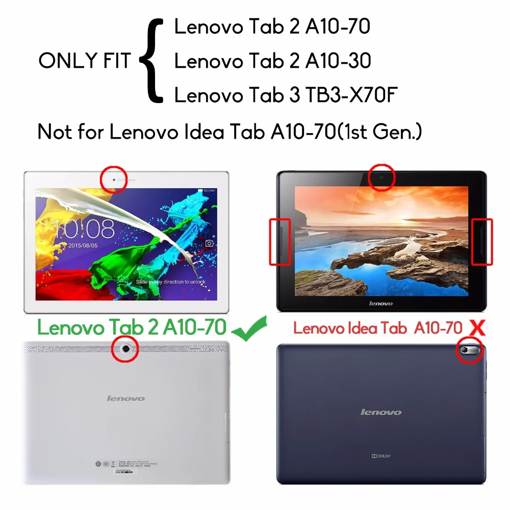 Крышка чехол для lenovo Tab 2 A10-70F A10-70L A10-30 X30F 10,1& TAB 3 10 рабочих дней(TB3-X70F) Искусственная кожа чехол+ Защитная пленка на экран+ стилус