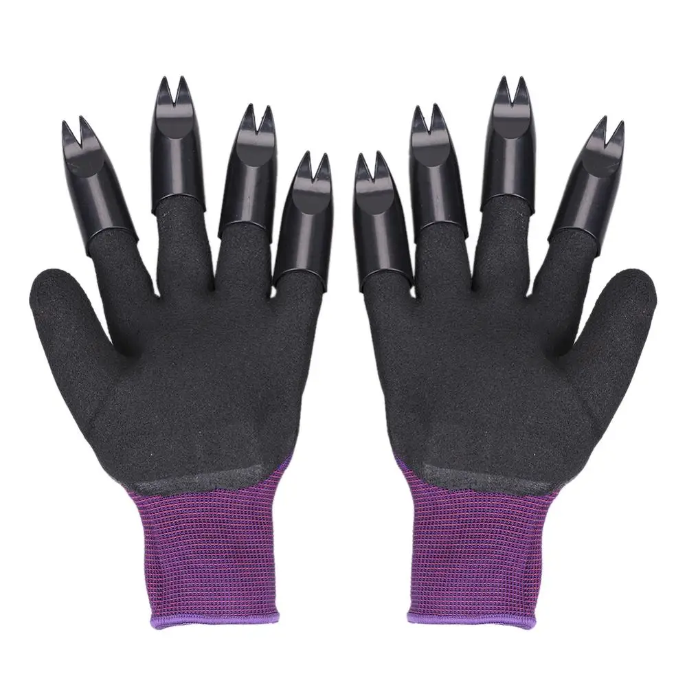 

1 Pair Garden Gloves Plastic Garden Work Genie Rubber Gloves With 4pcs Claws Quick Easy to Dig and Plant For Digging Planting