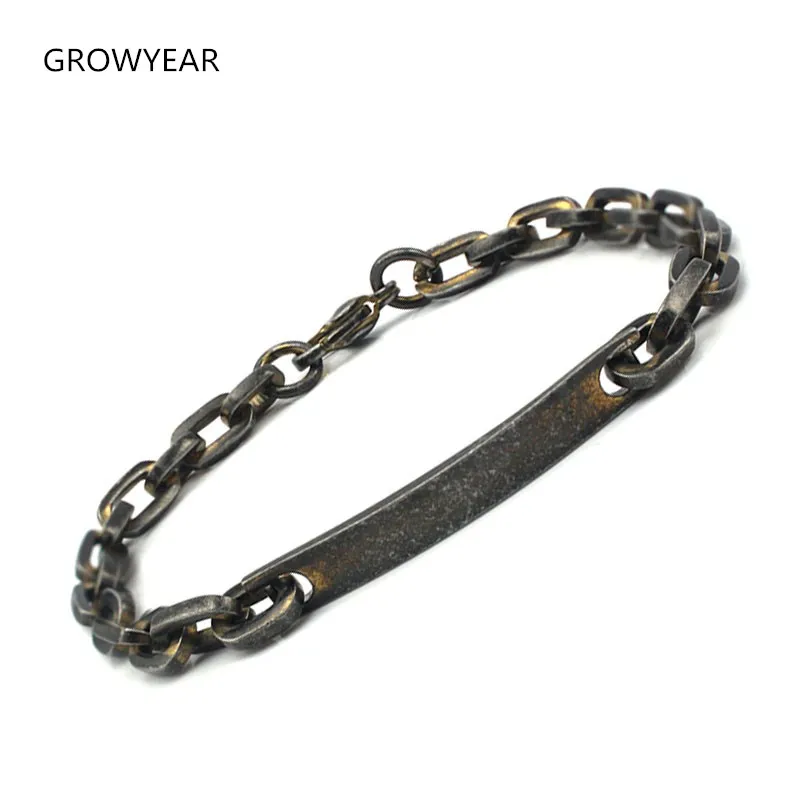 Buy Antique Black Metal Bracelet Men Jewelry Stainless