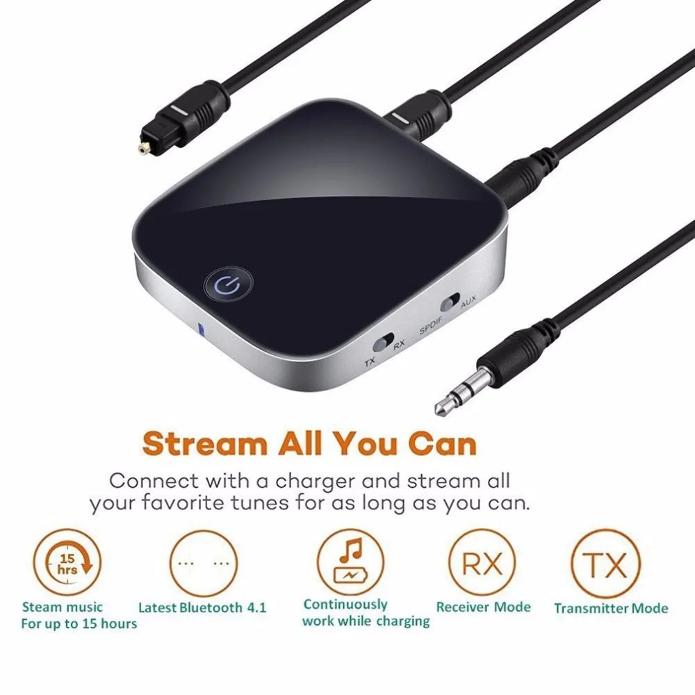 

2 In 1 Compact Size Bluetooth Transmitter Receiver APTX Wireless Stereo Audio Adapter Bluetooth Receiver Long Working Time