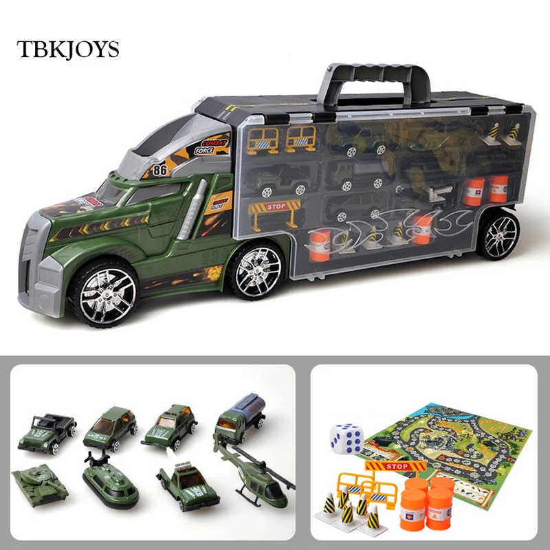 

54CM Metal Alloy Truck Toy Big Cartoon Vehicle Diecast Car Model Fire Truck Military Collectible Cars Toys Gifts For Children