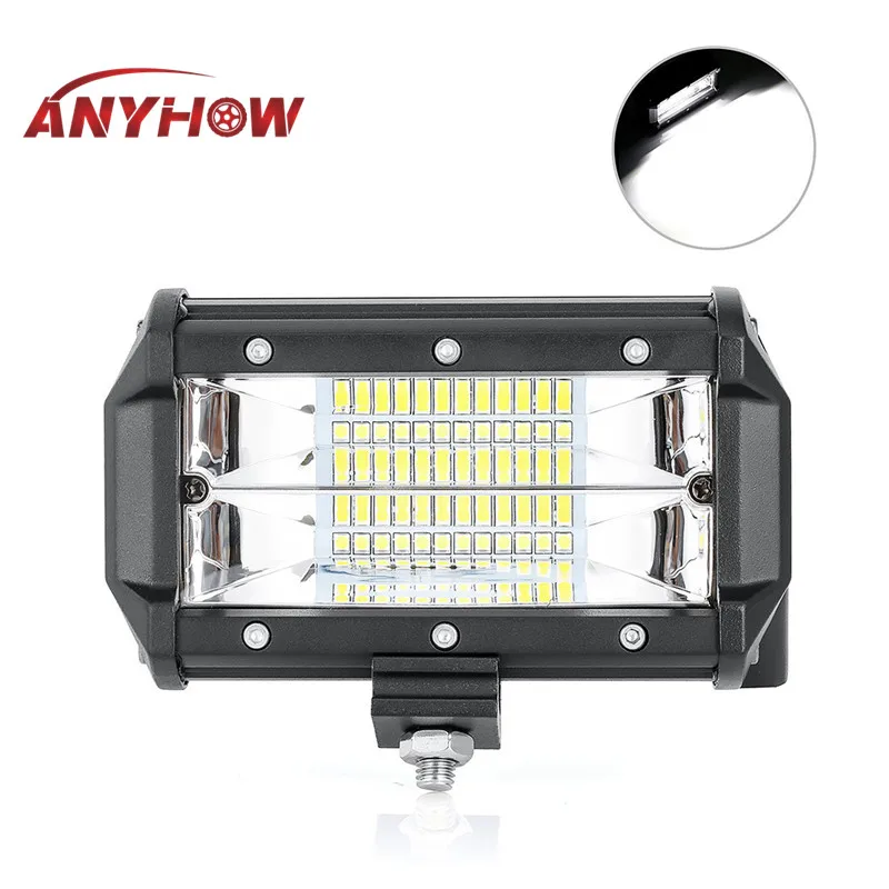 

ANYHOW NEW Led auto lights bar 12v car work light 5 inch 72w for Motorcycle Tractor Boat Off Road Flood Driving Lamp SUV ATV 24V