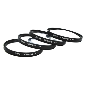 

52mm Standard Close Up Macro Filter Lens +1 + 2 +4 +10 Kit For Nikon Canon EOS 1100D T5i Transparent Optical glass