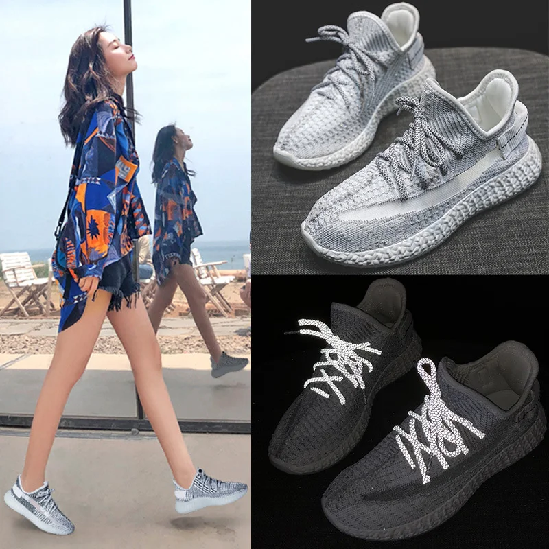 

Knitted Sneakers Girl Flat-bottom Fashion Walking Shoes Female Sneakers Running Shoe Women Casual Shoes Ladies Flat Shoe L10