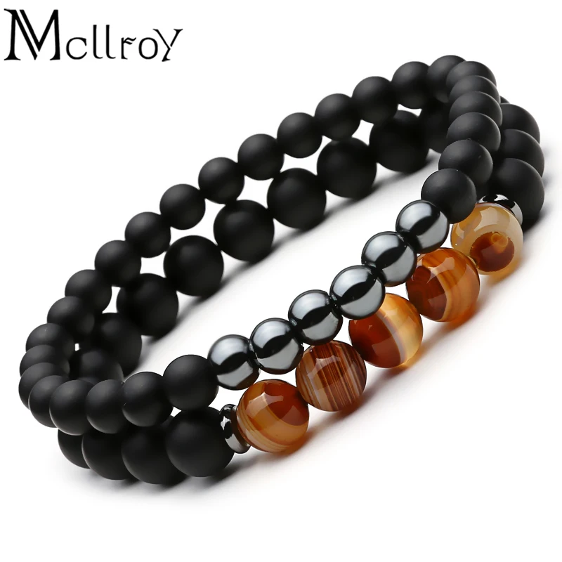 

Mcllroy 2Pcs bracelet men/Lucky/Fashion/bracelet Natural Stone Beads Bracelet for Women and Mens Charm jewelry gifts Christmas