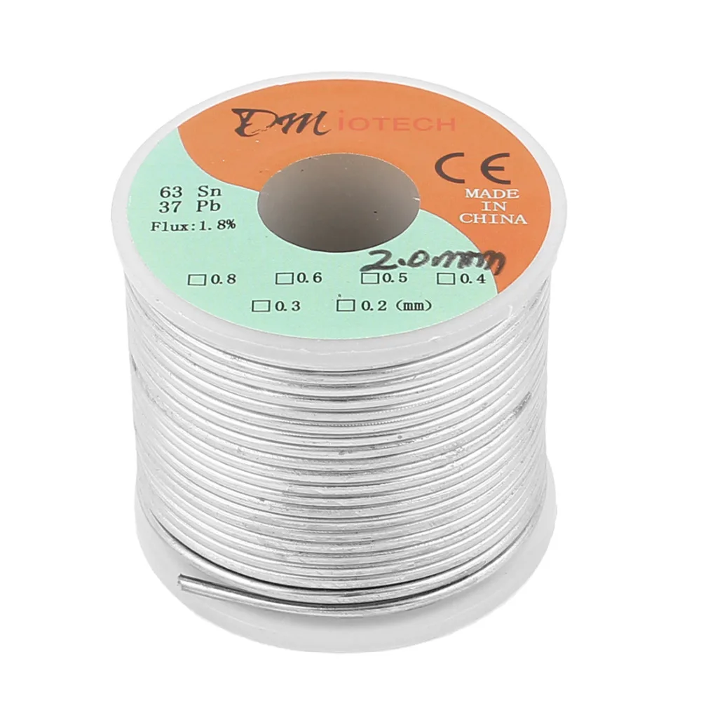 

Welding Iron Wire Reel 400g FLUX 1.8% 2mm 63/37 Tin Lead Line Rosin Core Flux Solder Soldering Wire Roll