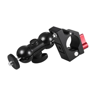 

Andoer 25mm Rod Clamp w/ Articulating Friction Arm Monitor Mount with Thread Double Ballhead for Handheld Gimbal Stabilizer