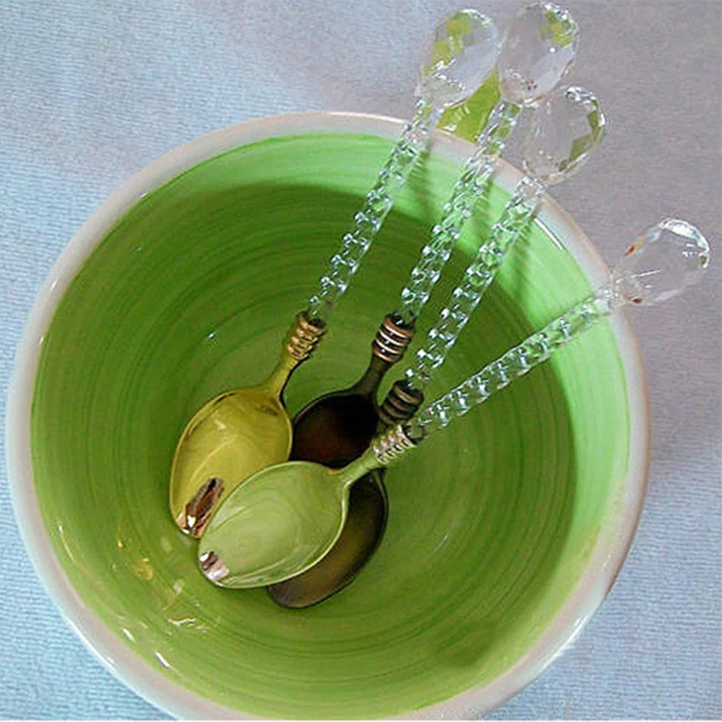

Crystal Handle Tea Coffee Spoon Ice Cream Spoon Dessert Ladle Scoop for home/bar