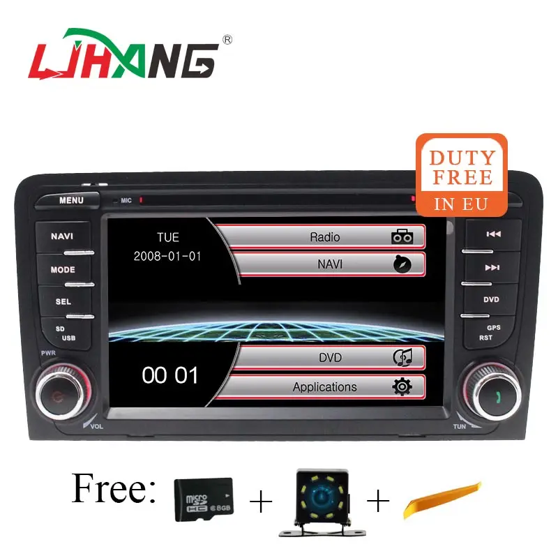 LJHANG 2 Din 7-дюймовый dvd-плеер автомобиля для Audi A3 S3 2002-2011 gps навигации мультимедиа аудио стерео, головное устройство 1080 P Bluetoot радио