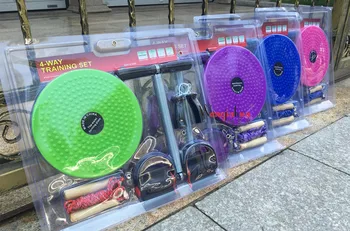 

4-Way training set Hand Grip hand-muscle developer chest developer Wriggled plate rope skipping