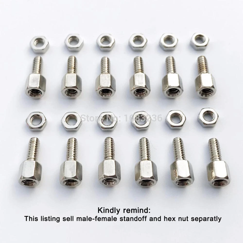#4-40 X 3/4 Zinc Plated 1/4 Across Flats Brass 100 pcs Hex Male-Female Standoffs #4-40 X 3/4 Zinc Plated 1/4 Across Flats Brass 100 pcs Hex Male-Female Standoffs